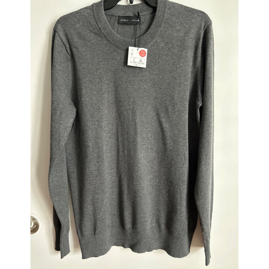 Men Leftiesman Gray Long Sleeve Sweater Size L